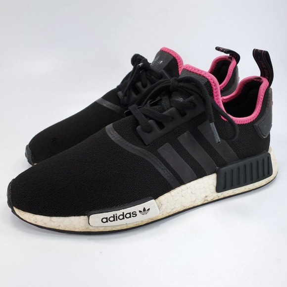 Adidas NMD R1 Core Athletic Training Shoe Mens Size 12 DB3586 Black White Pink - Picture 1 of 9